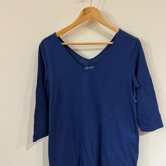 Soft Surroundings Women's Casual V-Neck Dress Blue MD - Picture 2 of 5